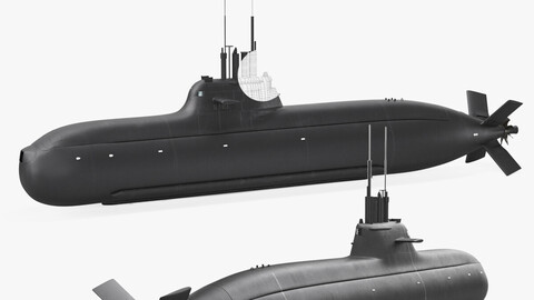 Submarine HDW Class 212A Dry 3D Model