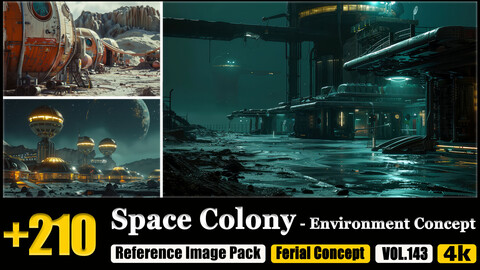 210 Space Colony - Environment Concept Reference Image Pack v.143 |4K|