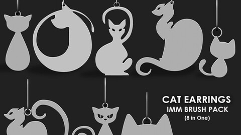 Cat Earrings IMM\Obj Brush Pack (8 in One)