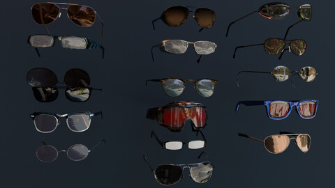 Realistic 3D Glasses Collection