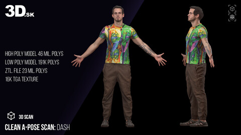 Clean A Pose 3D Scan | Dash Clothed