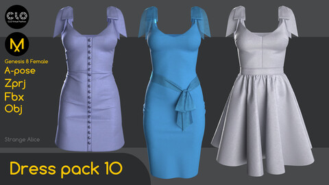 Dress pack 10. Clo3d, Marvelous Designer projects.