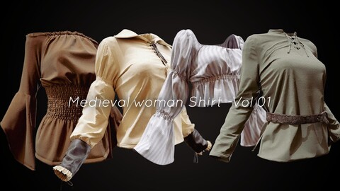 10 medieval women's Blouses-vol.01