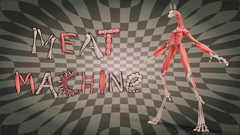 Meat Machine: make Bones, Muscles, and sculpt block-ins in Blender with Geometry Nodes