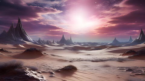 Stardust Desert Dunes: A Cosmic Tapestry of Ethereal Beauty