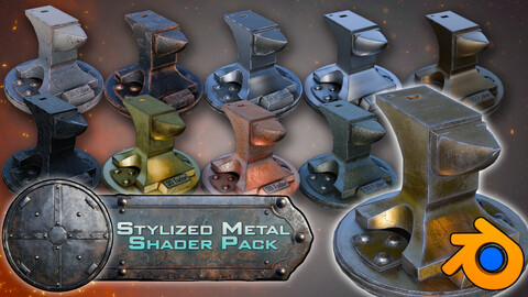 3D Tudor Blender Stylized Ultimate Metal Shader