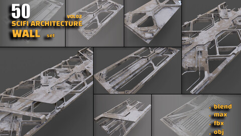 50+SCIFI ARCHITECTURE WALL (KITBASH PACK)VOL 03