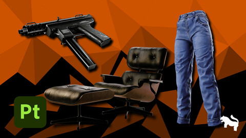 Substance Painter: Texturing a Chair, Denim Pants and a Gun