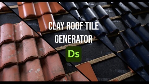 PBR- SMART CLAY ROOF TILE + 4K TEXTURES + SBS GRAPH