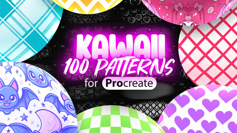 100 Procreate Kawaii Pattern Brushes | Kawaii Procreate Brushes Seamless Background | Procreate Geometric Pattern Brush | Procreate Patterns | Procreate Kawaii Brush | Procreate Cute Brushes | Procreate Doodle Patterns Brush