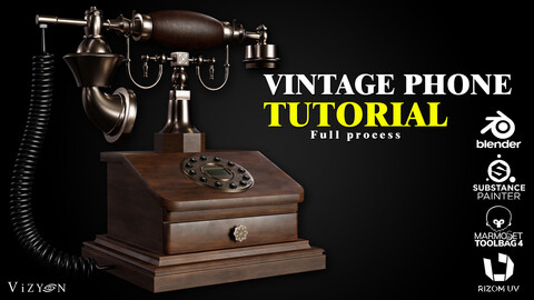 Vintage phone / 3D Model + Full Tutorial