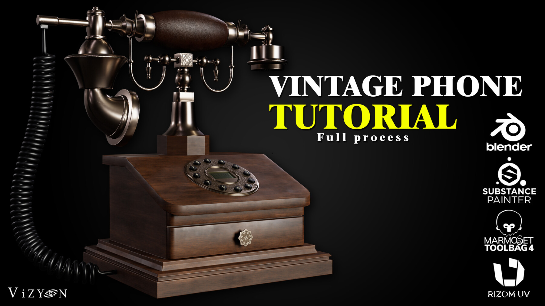 ArtStation - Vintage phone / 3D Model + Full Tutorial | Tutorials