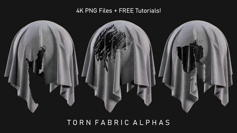 33 Torn Fabric Alphas (Vol.1) + Video Tutorial