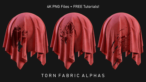 33 Torn Fabric Alphas (Vol.3) + Video Tutorial