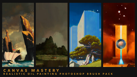 Canvas Mastery: Realistic Oil Painting Photoshop Brush Pack