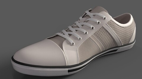 Center Low Top Sneaker White Taupe Low-poly