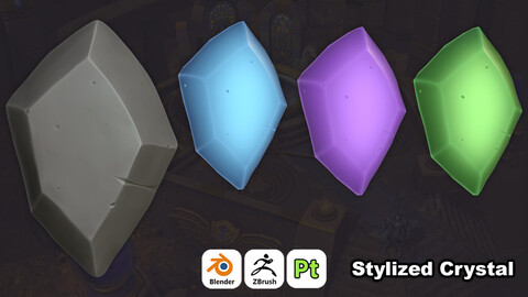 Stylized Crystal Rock For Games 3D Art / Tutorial