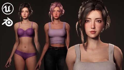 F3 Naomi - Customizable Game Character