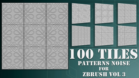 100 Tiles Patterns Noise for Zbrush Vol 3