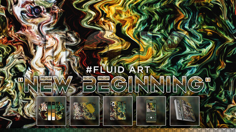 FLUID ART: "New Beginning" 12K Abstract Fluid Background