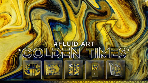 FLUID ART: "Golden Times" 12K Abstract Fluid Background