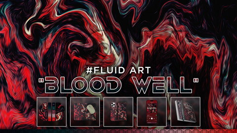 FLUID ART: "Blood Well" 12K Abstract Fluid Background