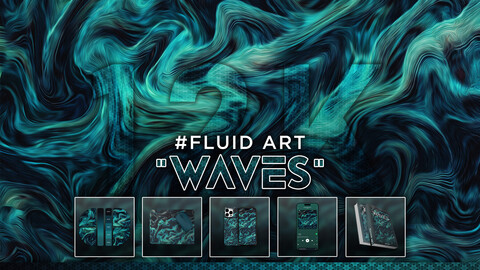 FLUID ART: "Waves" 12K Abstract Fluid Background