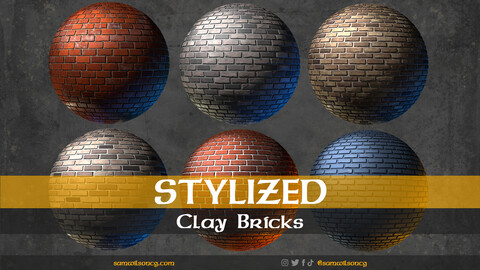 Stylized Clay Bricks Generator - PBR Tile Material