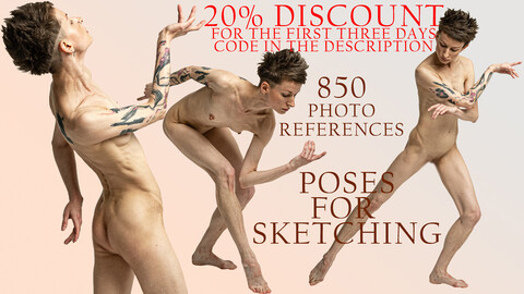 Poses for sketching 850 photo references 20% discount