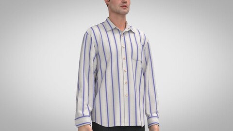 Baggy Shirt, Clo, Marvelous Designer +obj, fbx