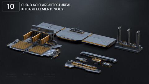 10 SUBD Scifi Architectural Kitbash Vol 2