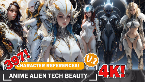 397 Alien Tech Beauty Explore Diverse Futuristic Character References and Designs Reference Art V2 4K