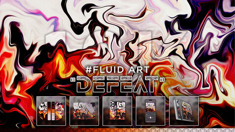 FLUID ART: "Defeat" 12K Abstract Fluid Background