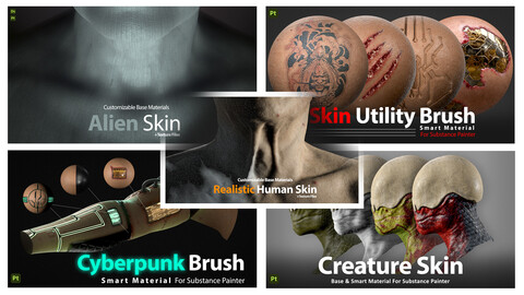 Skin Material & Brush Bundle for Substance Painter