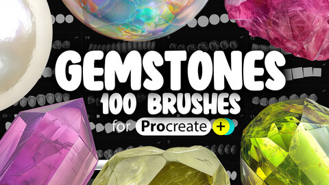 100 Procreate Gemstones Brushes | Procreate Diamonds Brushes | Procreate Jewelry Brushes | Procreate Pearls Brushes | Procreate Fashion Brushes | Procreate Brush | Procreate Stamp | Procreate References | Procreate Dual Color Brushes | Procreate Gems