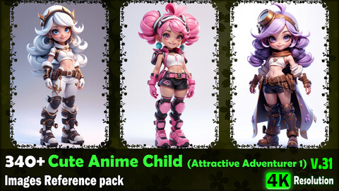 340+ Cute Anime Child (Attractive Adventurer 1) Images Reference Pack - 4K Resolution - V.31