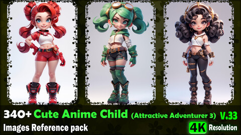 340+ Cute Anime Child (Attractive Adventurer 3) Images Reference Pack - 4K Resolution - V.33