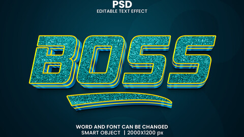 ArtStation - 3D Boss. PSD fully editable text effect. Layer style PSD ...