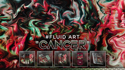 FLUID ART: "Cancer" 12K Abstract Fluid Background