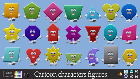 Cartoon character  geometric figures