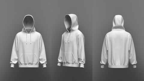 Male Oversized Hoodie 3D Model