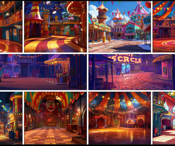 ArtStation - 260 Circus - Cartoon Concept Reference Image Pack v.56 |4K ...