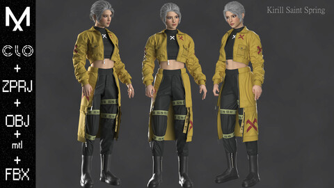 New Outfit Female Marvelous designer/Clo3d OBJ mtl FBX ZPRJ