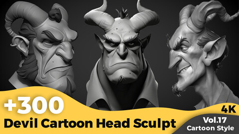 +300 Devil Cartoon Head Sculpt Reference(4k)