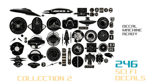 246 Sci Fi Decals Pack II - Decal Machine Ready!