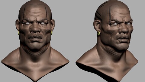 Afro Cyberpunk Head Basemesh