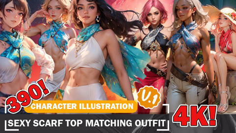 390 Anime Characters with Scarf Top Matching Outfits Diverse Character Design Reference Art V1 4K