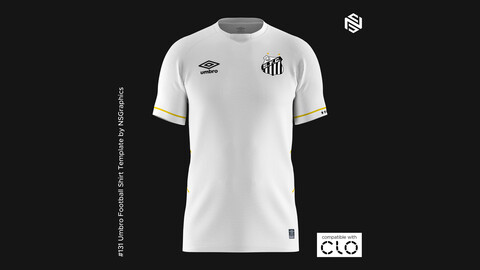 Umbro Football Shirt Template for CLO 3D & Marvelous Designer