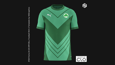 Puma 24-25 DRYCELL Football Shirt 2 Template for CLO 3D & Marvelous Designer