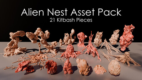 Alien Nest Asset Pack 21 Kitbash Pieces